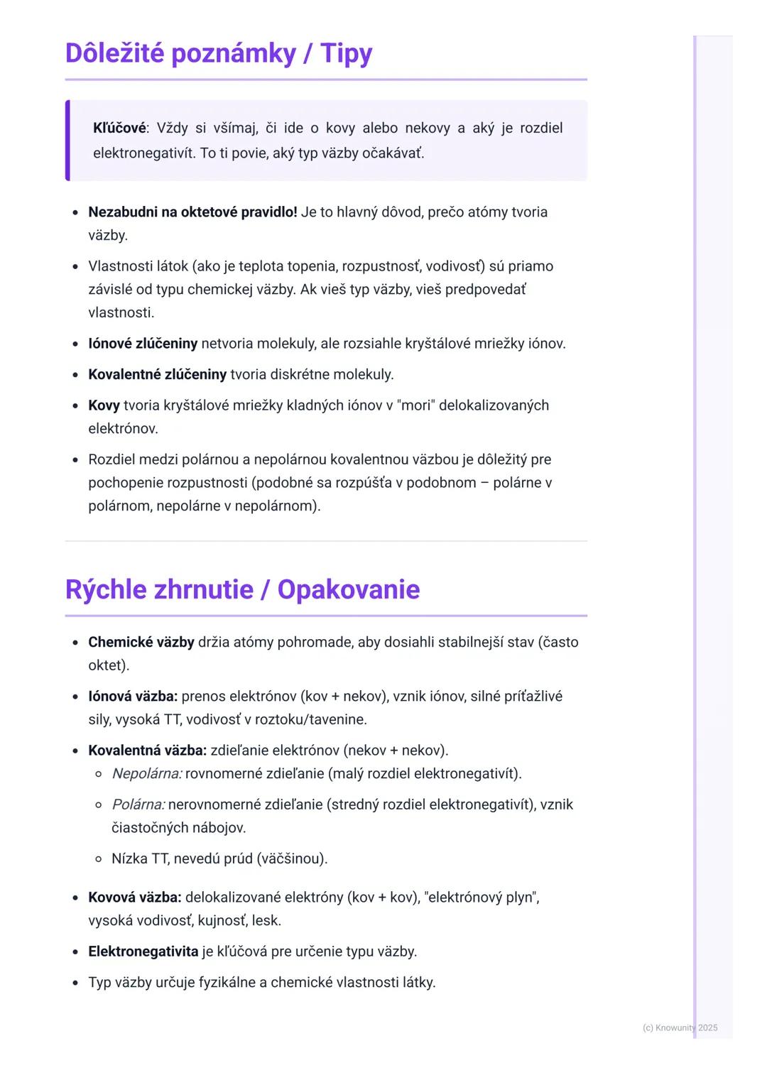 # Chemická väzba a molekuly

Prehľad / Úvod

Dnes si zopakujeme a prehĺbime vedomosti o chemických väzbách a
molekulách. Je to fakt dôležitá