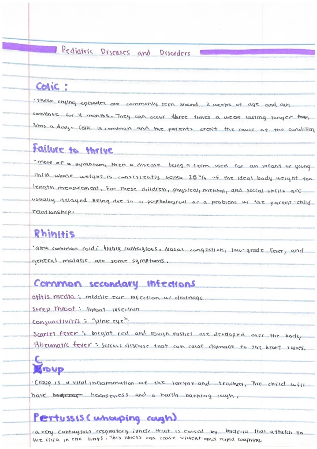 Lesson 14: Pediatric Diseases and Disorders 