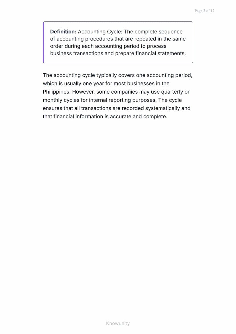 The Accounting Cycle: Journalizing and Posting to the
Ledger
Master the first two steps of the accounting
cycle process
What you will learn
