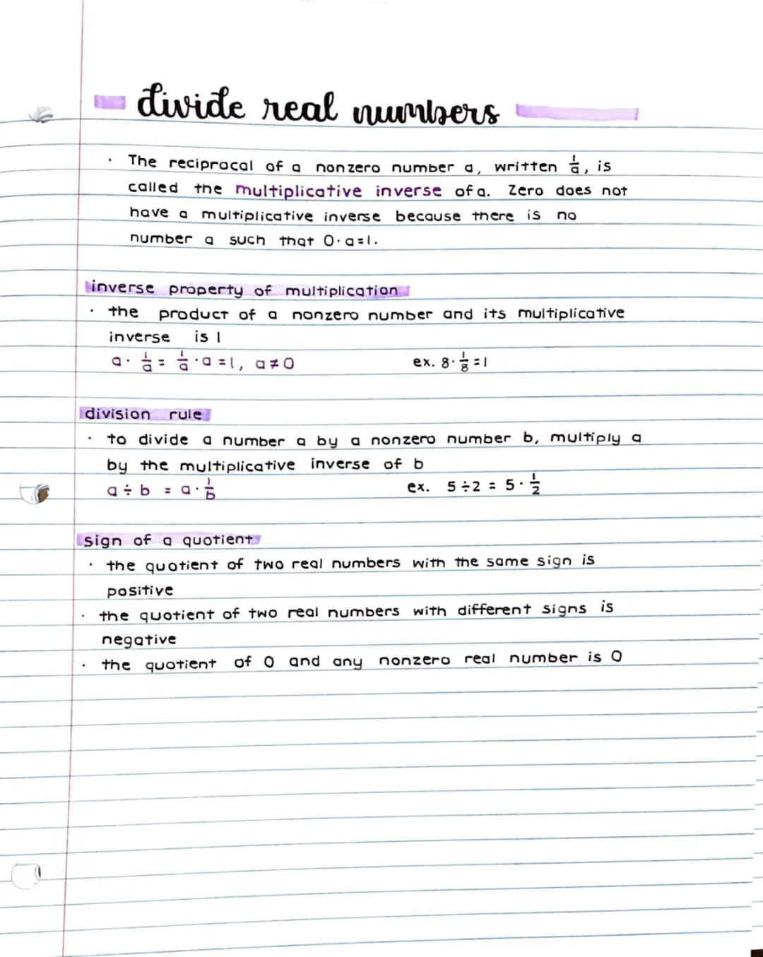 Division and Square Roots
