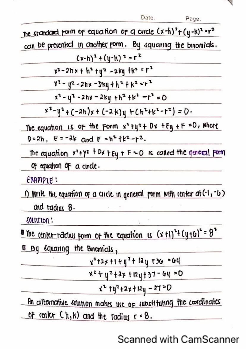 GENERATOR OF THE CONE
eve A line lying entirely on
the cone
Conic Sections
11 CIRCLE) CONIC SECTION ( or simply conic) accor-
cling to Apoll