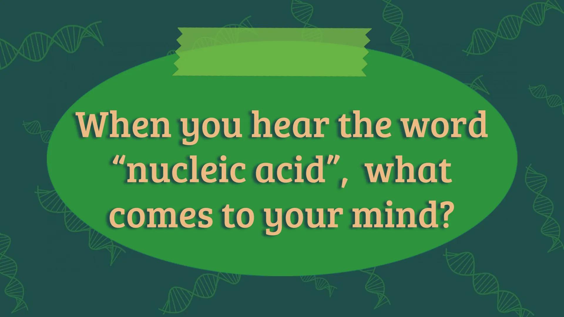 NUCLEIC
ACID XW
AMN
When you hear the word
"nucleic acid", what
comes to your mind?
AMX
DD History on
Background Friedrich Miescher
was a Sw