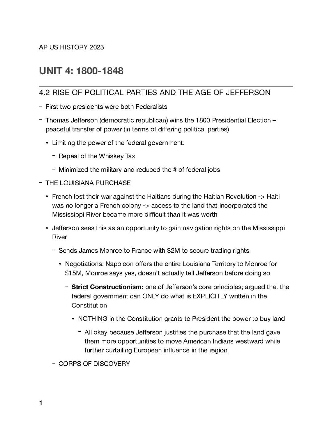 Understanding APUSH Period 4: Jefferson, Political Parties, and the Louisiana Purchase