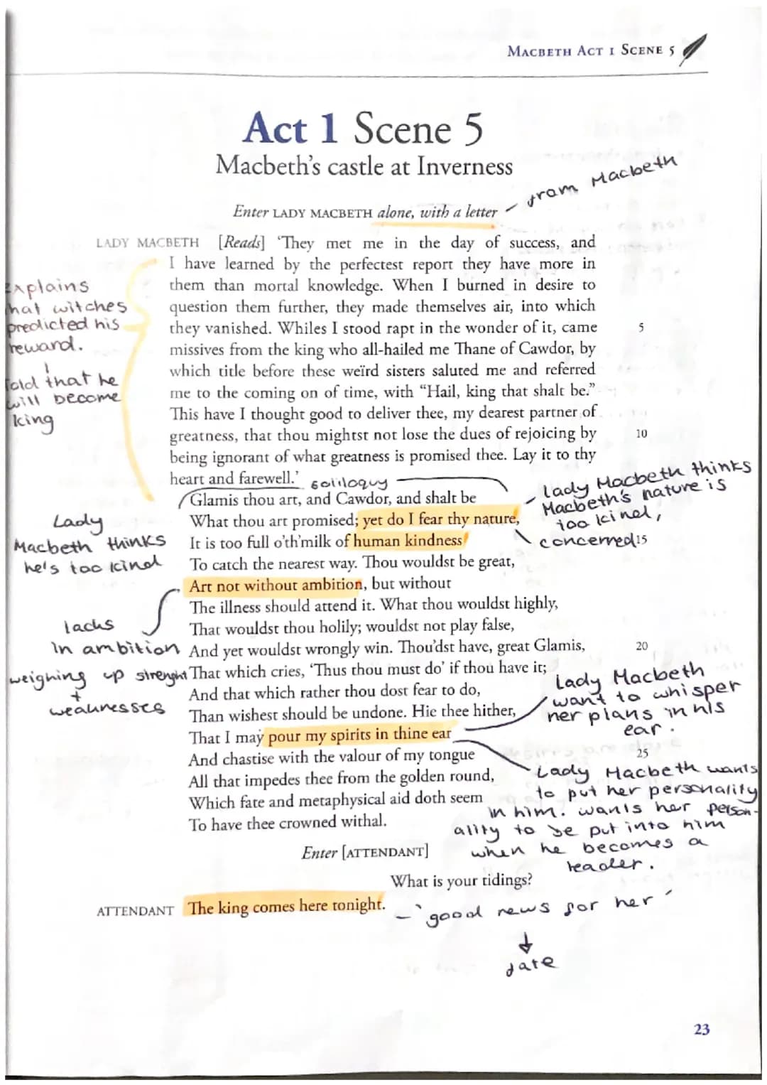 LADY MACBETH
Explains
hat witches
predicted his
reward.
1
fold that he
will become
king
Lady
Macbeth thinks
he's too kind
MACBETH ACT I SCEN