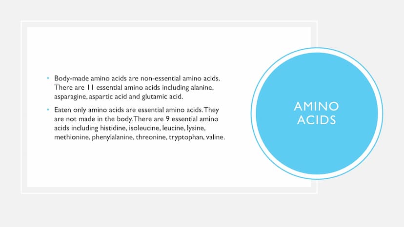 PROTEINS ●
●
Examples: meat, fish, dairy, nuts, seeds, beans
Uses: Growth - nails, hair, muscle mass. Repair - muscles,
tissues, organs. Mai