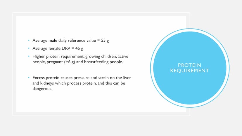 PROTEINS ●
●
Examples: meat, fish, dairy, nuts, seeds, beans
Uses: Growth - nails, hair, muscle mass. Repair - muscles,
tissues, organs. Mai