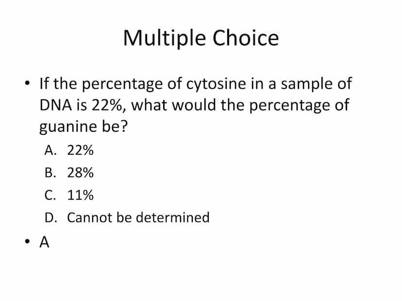Unit 4 Test Review
The Molecular Basis of Heredity
These are sample test questions and not a complete test review. Multiple Choice
• DNA is 