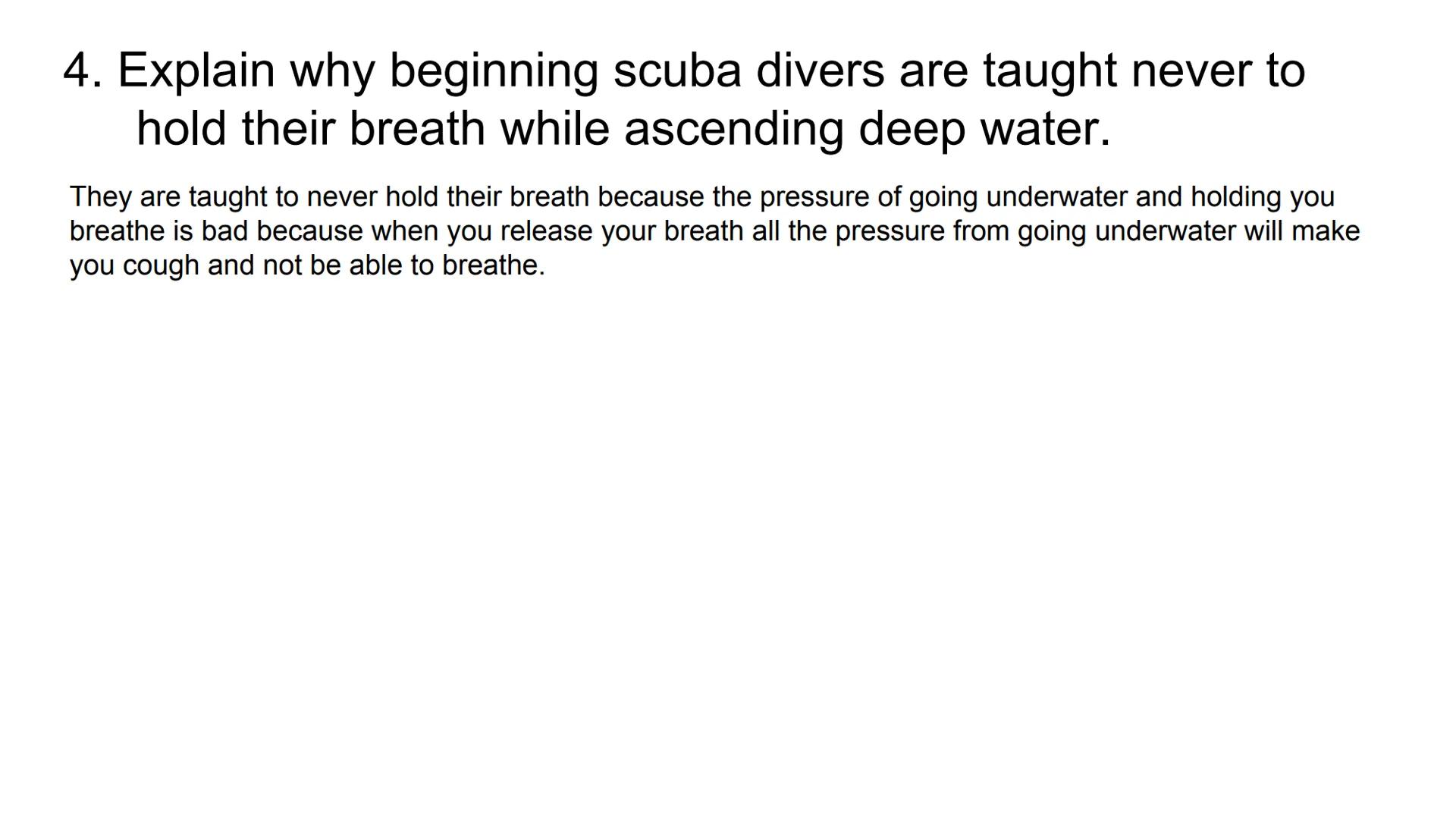 Boyle's Law & Breathing
7
Breathing in
Rib cage expands
Lungs expand
Air in
Diaphragm tightens
Breathing out
Air out
Rib cage shrinks
Diaphr