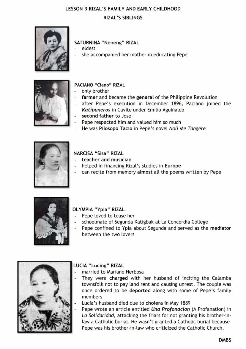 LESSON 3 RIZAL'S FAMILY AND EARLY CHILDHOOD
RIZAL'S GREAT GREAT GRAND PARENTS (PATERNAL SIDE)
Domingo Lam-Co
- immigrant from Fujian, China

