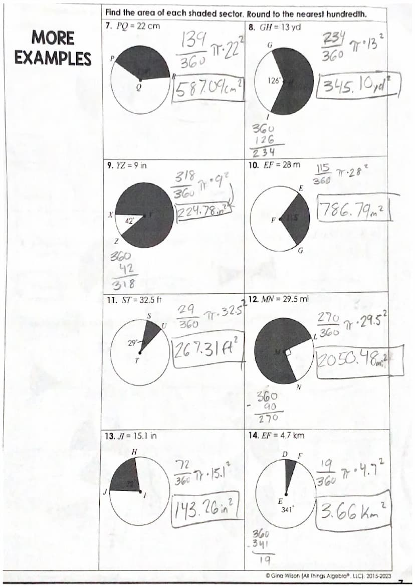 Name:
Topic: 11.2
Main Ideas/Questions
Notes
Date:
Class:
Find the area of each figure. Round to the nearest hundredth.
AREA
of a circle
1.
