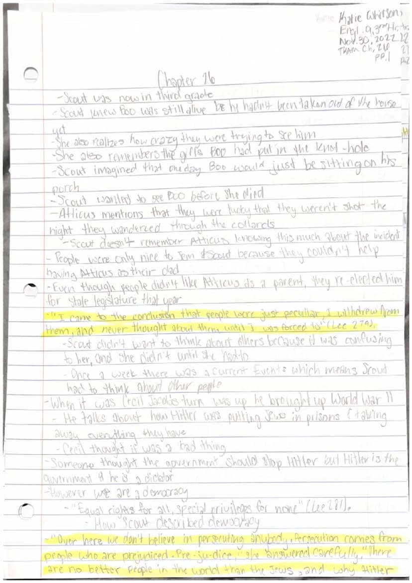 
<p>In Chapter 22, Jem is deeply affected by the outcome of Tom Robinson's trial and believes that the verdict was unfair. This shows how At