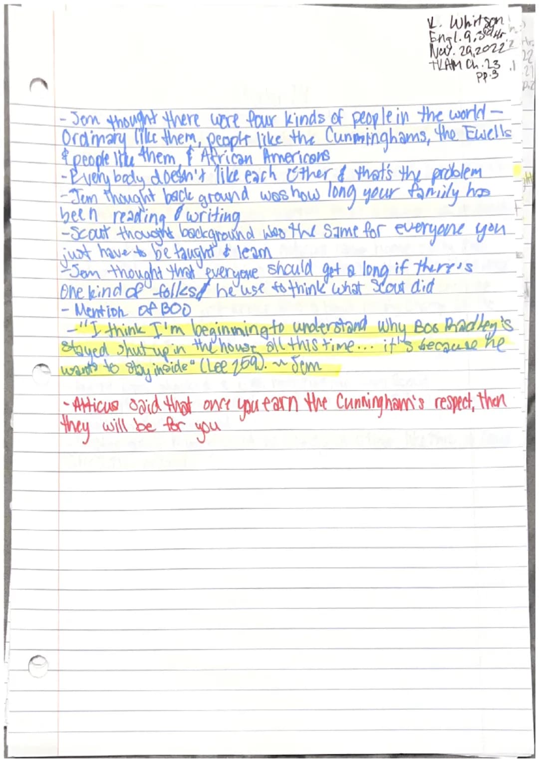 
<p>In Chapter 22, Jem is deeply affected by the outcome of Tom Robinson's trial and believes that the verdict was unfair. This shows how At