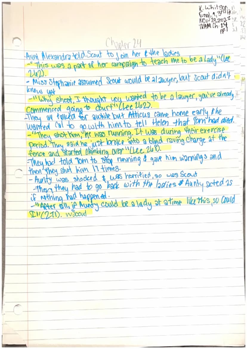 
<p>In Chapter 22, Jem is deeply affected by the outcome of Tom Robinson's trial and believes that the verdict was unfair. This shows how At