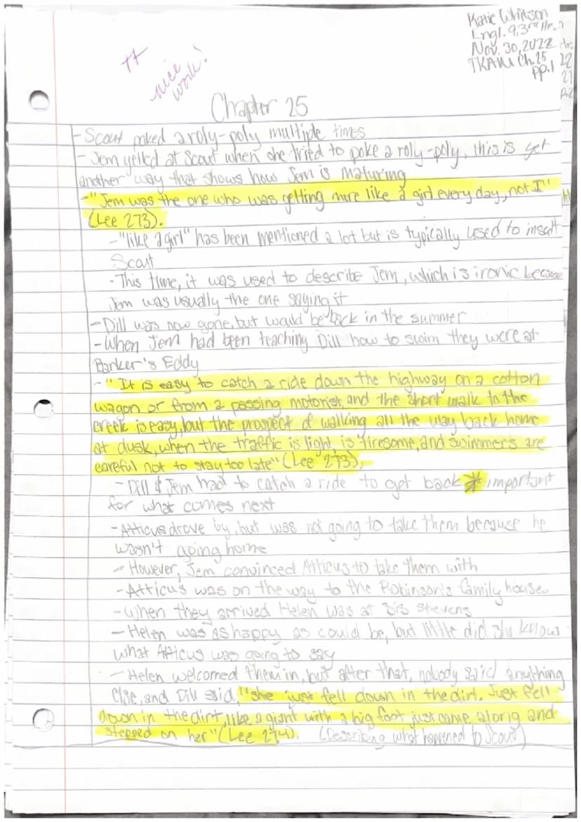 
<p>In Chapter 22, Jem is deeply affected by the outcome of Tom Robinson's trial and believes that the verdict was unfair. This shows how At
