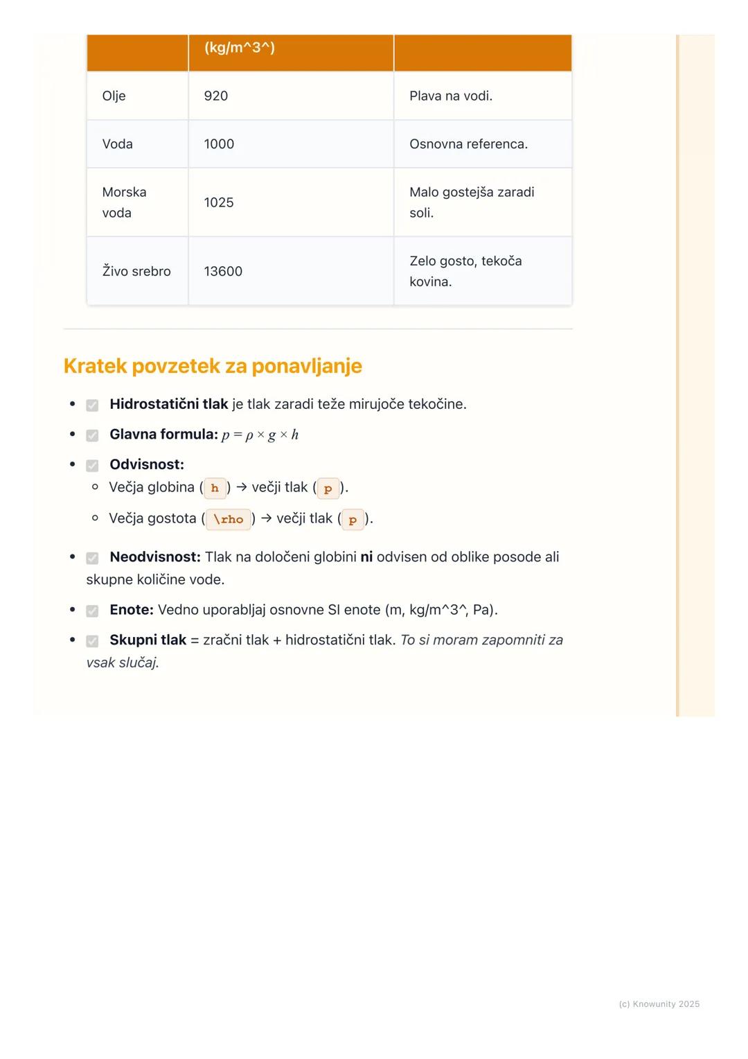 # Tlak v tekočinah

Uvod in osnove

Tlak v tekočinah je sila, s katero tekočina pritiska na ploskev. To se zgodi zaradi
teže tekočine. Preds