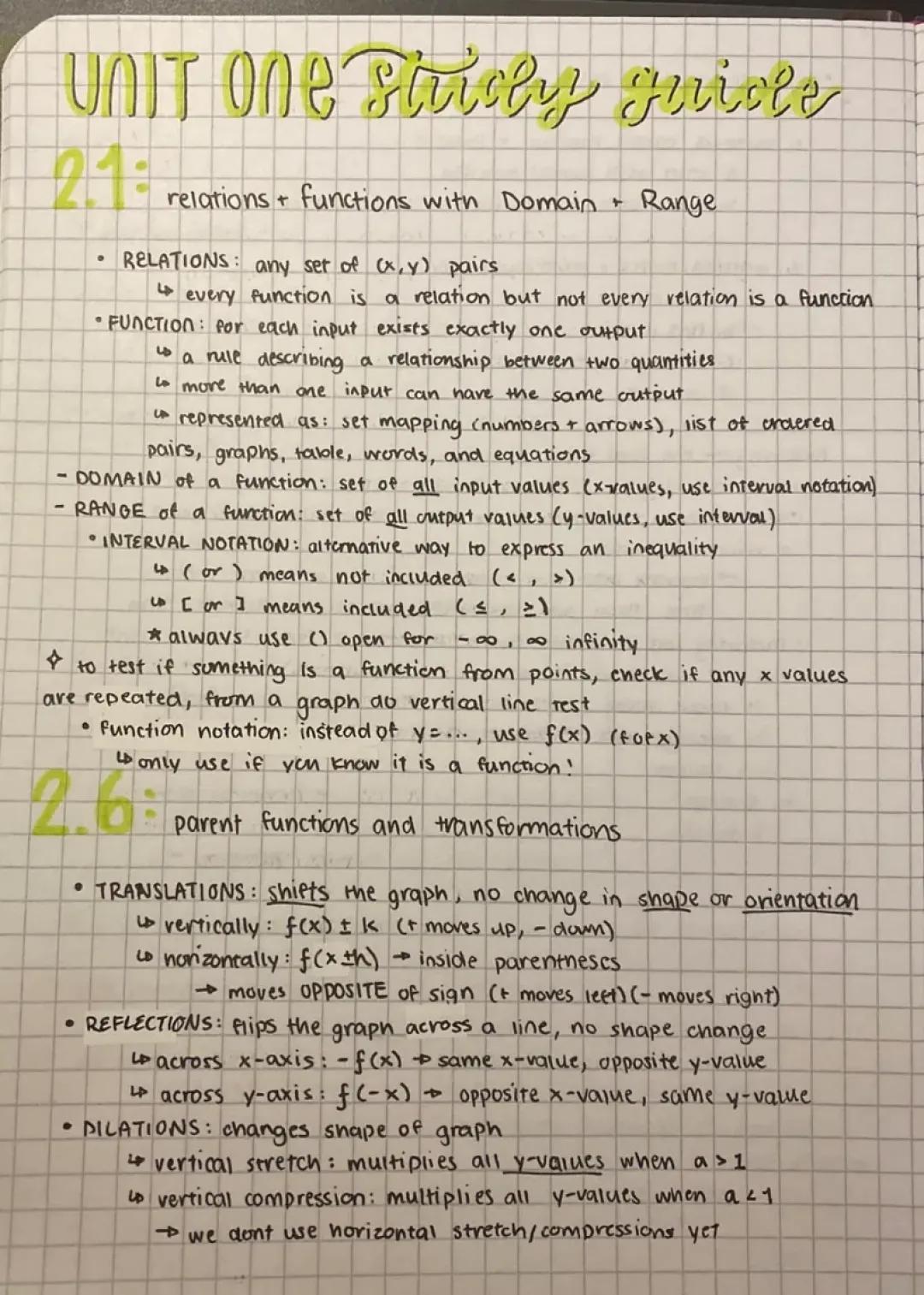 Understanding Relations and Functions: Types, Transformations, and Domain & Range