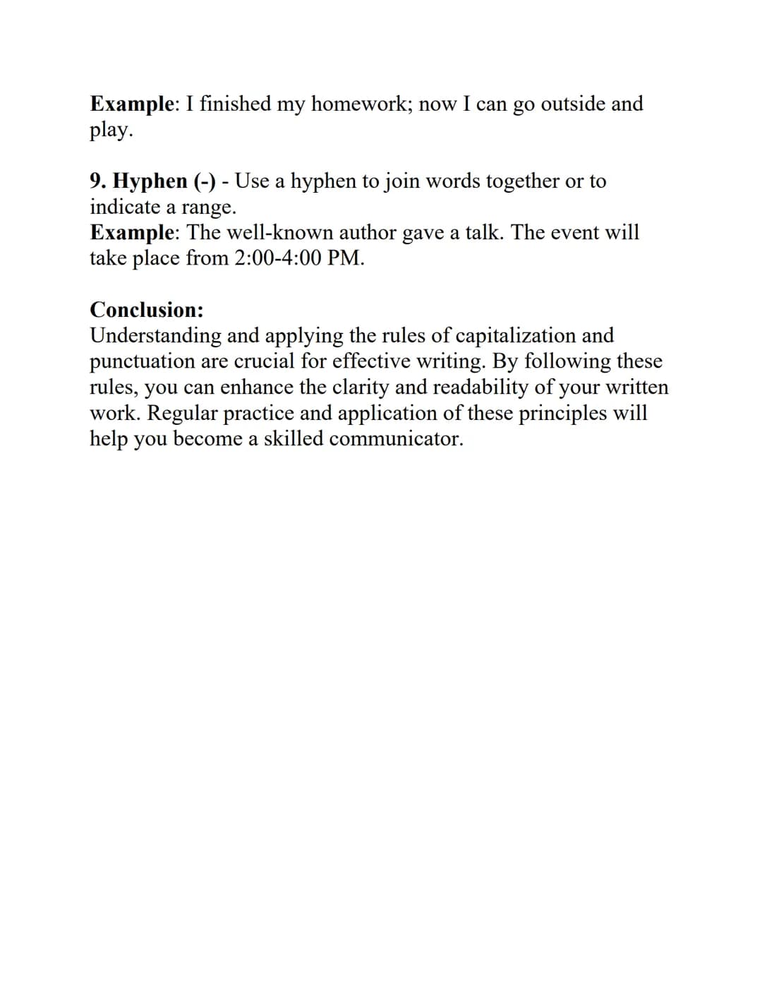 Study Note: Capitalization and Punctuation (Grade 6)
Introduction:
Capitalization and punctuation are essential components of
writing that h