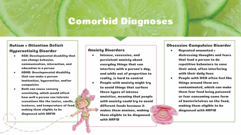 A Picky Eater"
Andrea Table of
Contents
Learning About ARFID
How It Has Affected My Life
What is ARFID?
What causes it?
What are warning sig