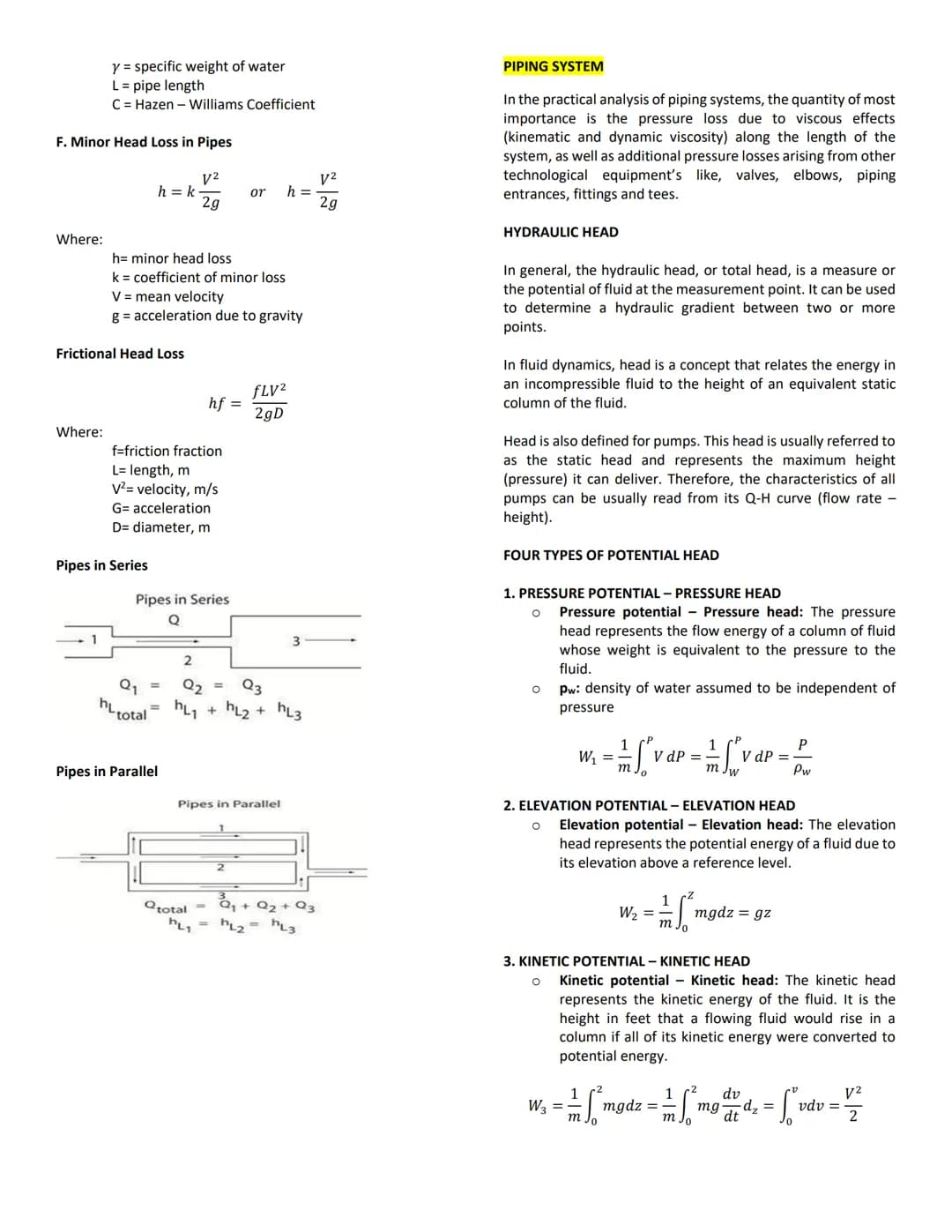 ABEB 315 - FLUID MECHANICS
FLUID DYNAMICS
Fluid dynamics is "the branch of applied science that is
concerned with the movement of liquids an