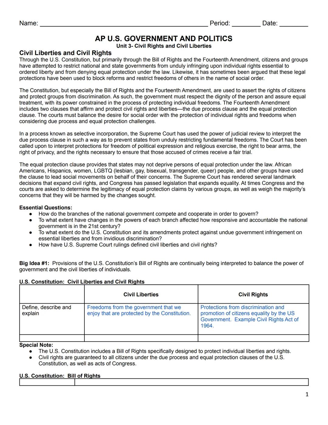 Unit 3 Ap GOPO review sheet