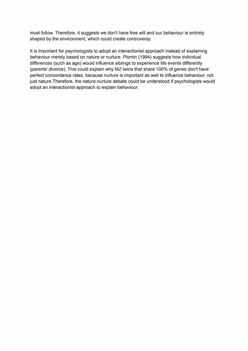 Discuss the nature-nurture debate in Psychology. Refer to at least 2 topics you have studied
in your answer. (16M)
The nature vs nurture deb