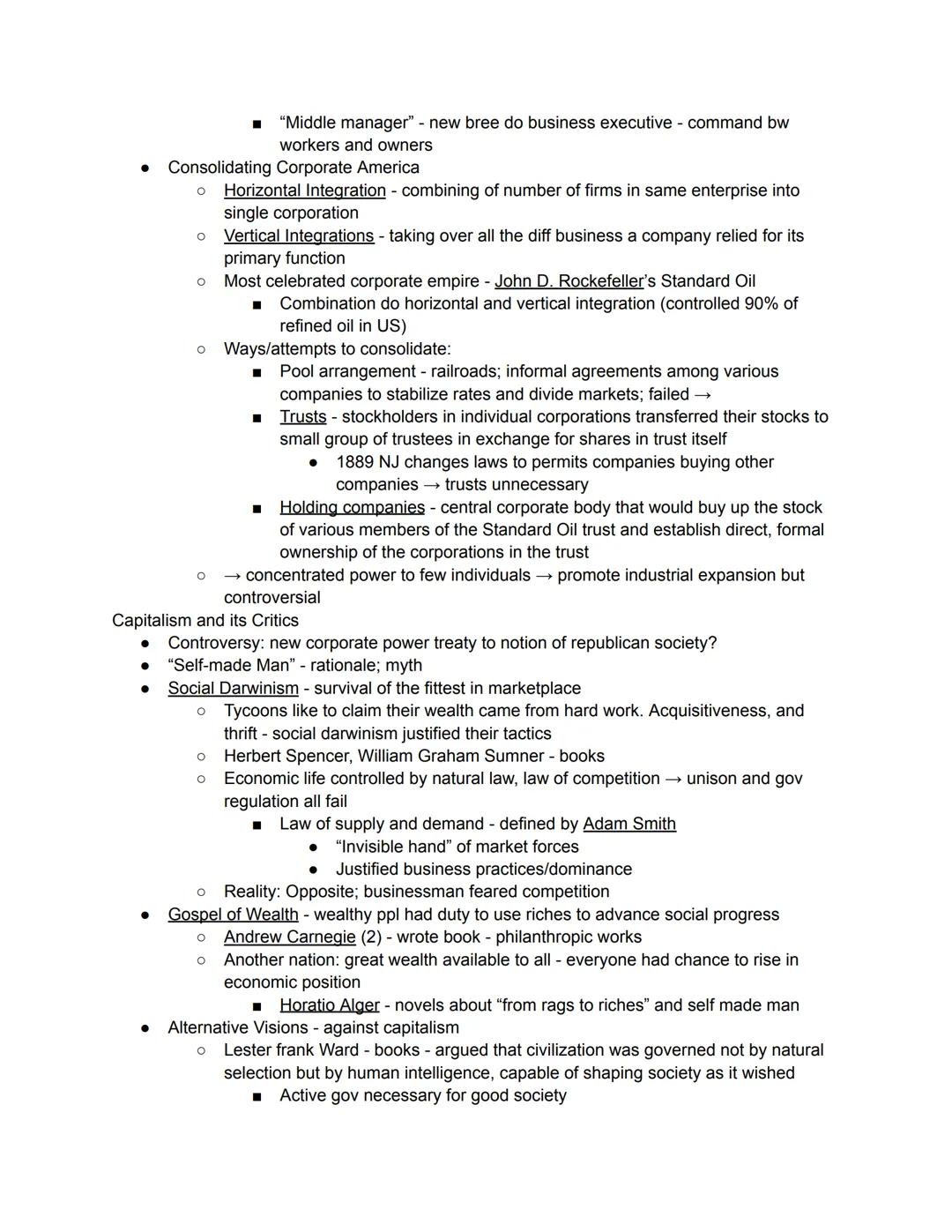 Late 19th century - after civil war - tech developments
Sources of Industrial growth
● Most important tech development - iron and steel prod