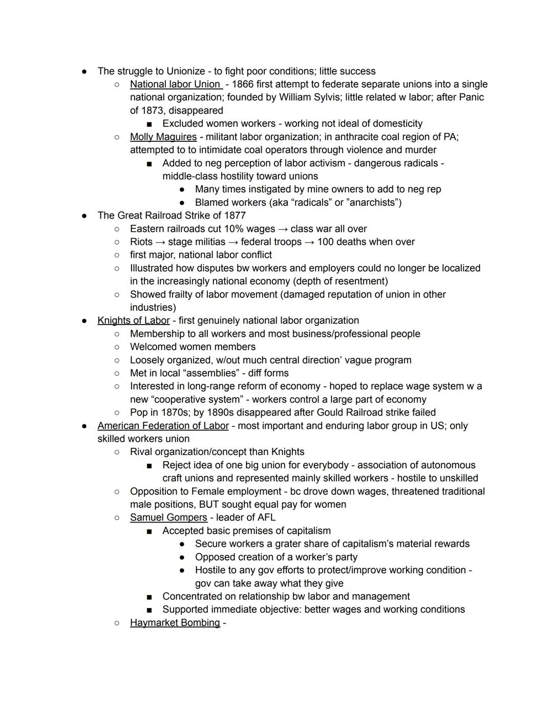 Late 19th century - after civil war - tech developments
Sources of Industrial growth
● Most important tech development - iron and steel prod