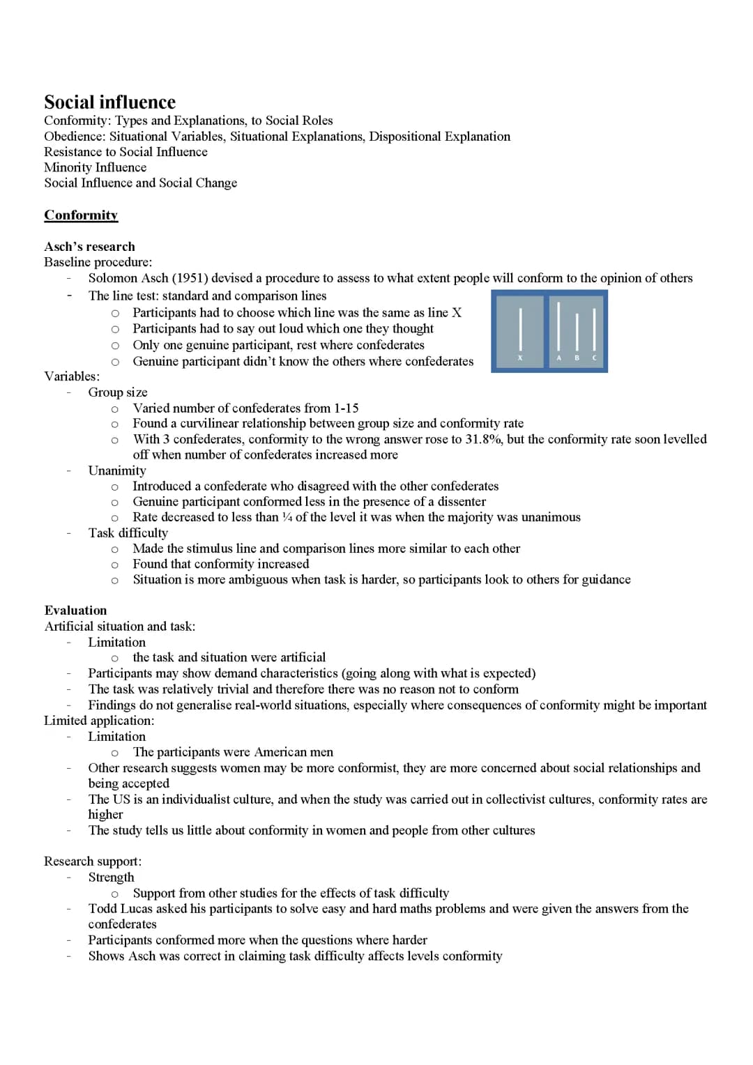 Social Influence - Psychology AQA A level 