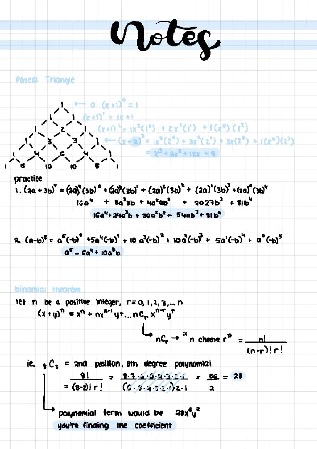 Learn Using Pascal's Triangle in Binomial Theorem