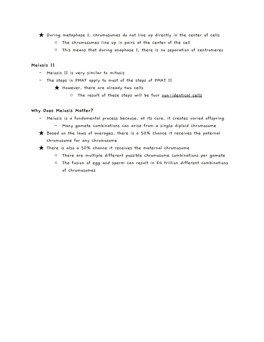 Chromosomes
Meiosis
The human body has 23 pairs of chromosomes.
Cells that have 46 chromosomes are called
somatic cells
O In these cells, th