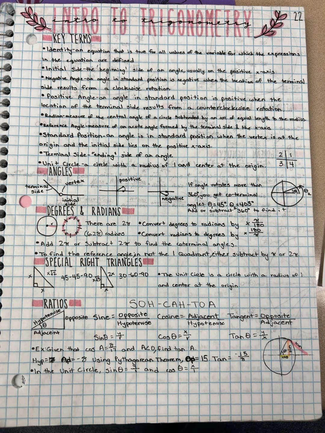 <h2 id="introductiontotrigonometry">Introduction to Trigonometry</h2>
<p>Trigonometry is a branch of mathematics that deals with the study o