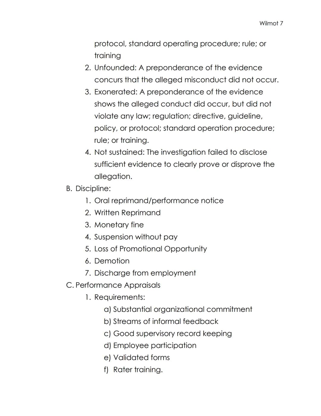 Police Administration
Chapter 9
Human Resource Management Notes
I. Functions of a Police HR unit
II.
A. Comply with police officers standing