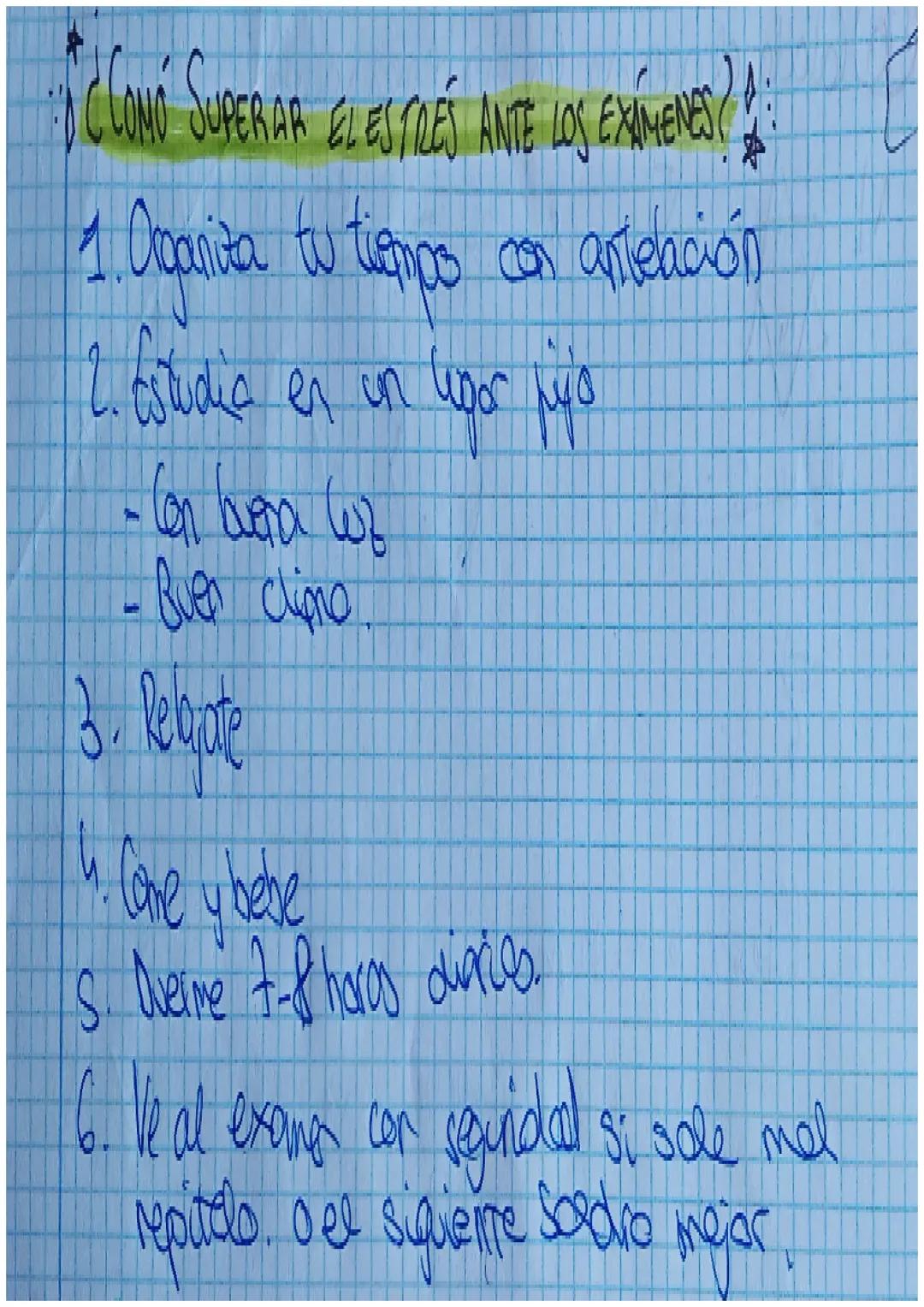* ¿CÓMO SUPERAR EL ESTRÉS ANTE LOS EXÁMENES? *

1.  Ogarita tu tiempos con antelación
2.  Estudia en un por piys
    *   Con bora wz
    *  