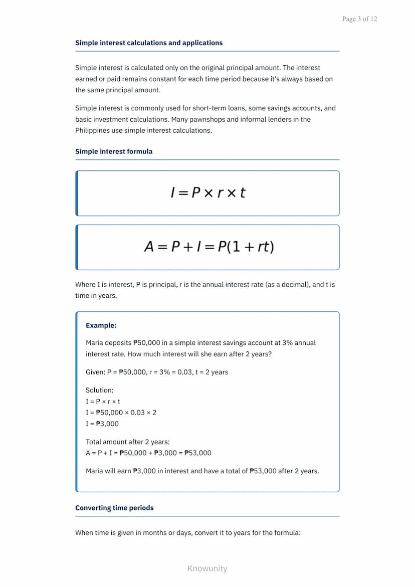 Simple and Compound Interest: Savings and Loans in Business Math
Master interest calculations for savings accounts and loan
payments
What yo