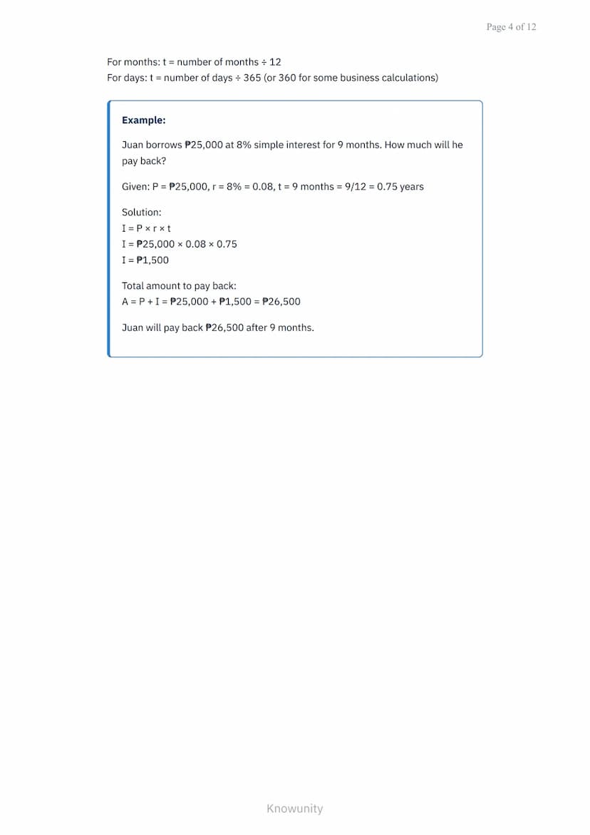 Simple and Compound Interest: Savings and Loans in Business Math
Master interest calculations for savings accounts and loan
payments
What yo