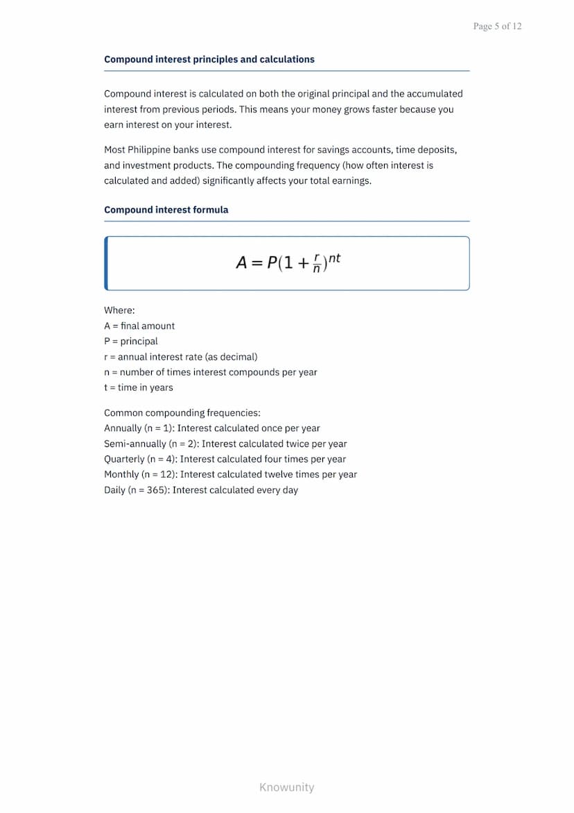 Simple and Compound Interest: Savings and Loans in Business Math
Master interest calculations for savings accounts and loan
payments
What yo
