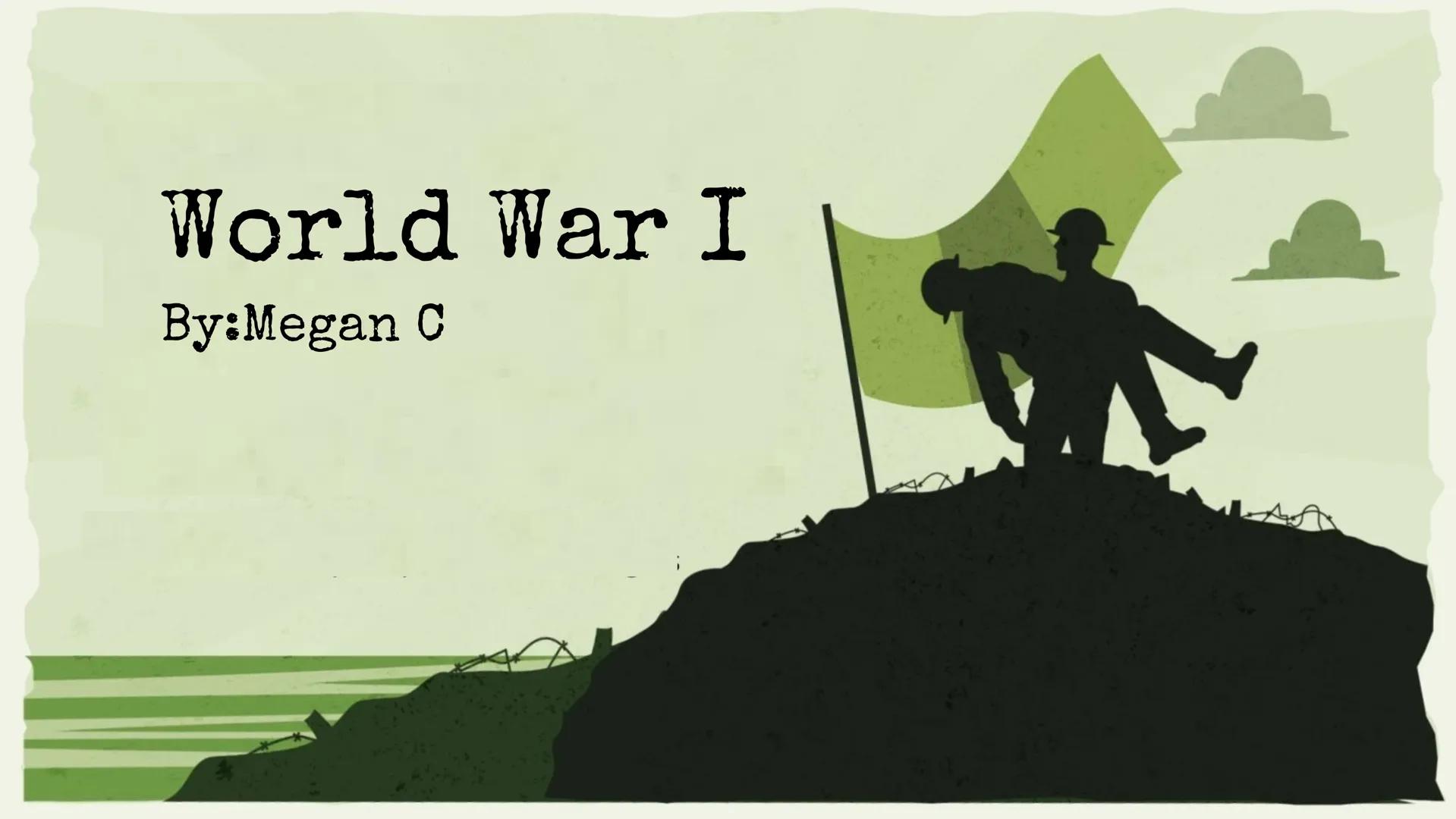 World War I
By:Megan C How it started
Archduke Ferdinand
The spark for the beginning of this war was the
assassination of Austria's Archduke