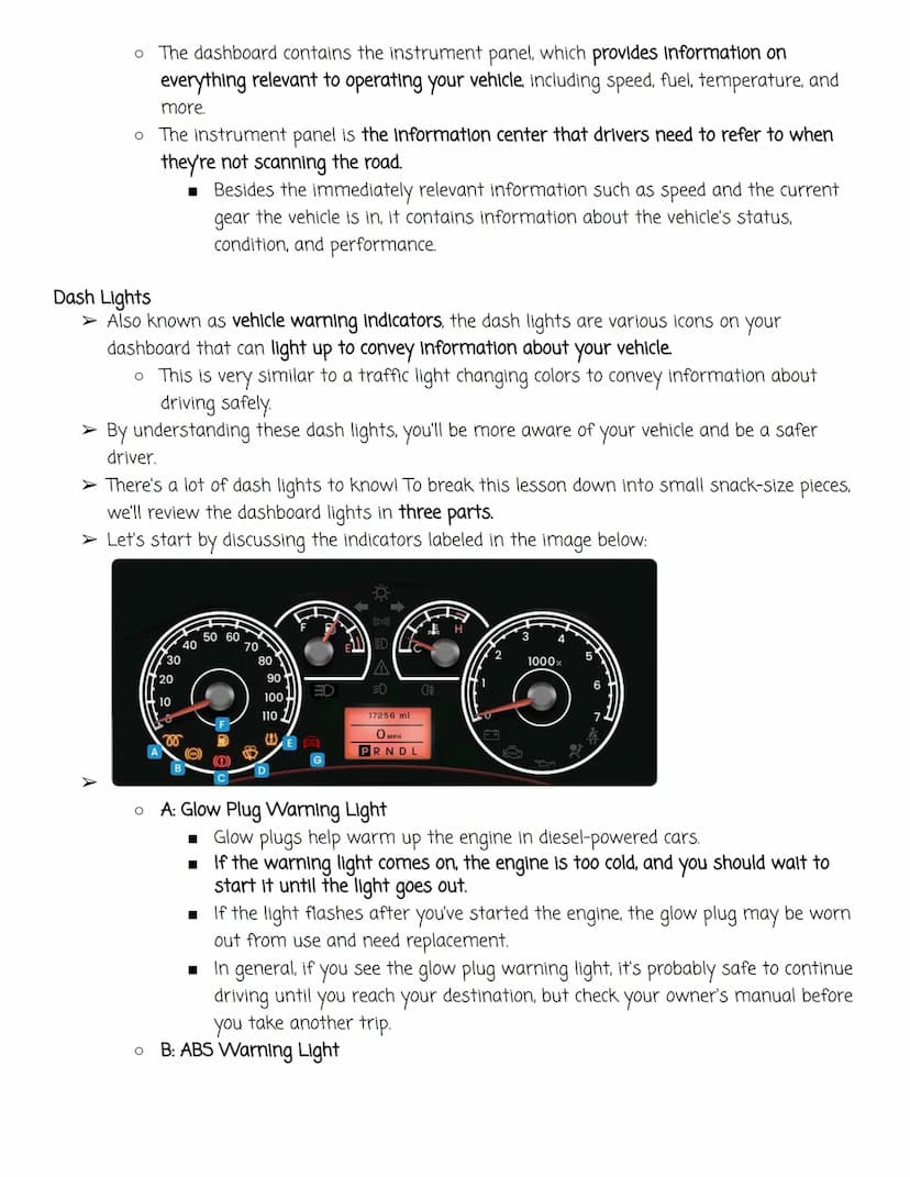 Instrument Panel (Pre-knowledge)
➤ Because of its many options, a machine as complicated as a vehicle can be overwhelming.
Different makes a
