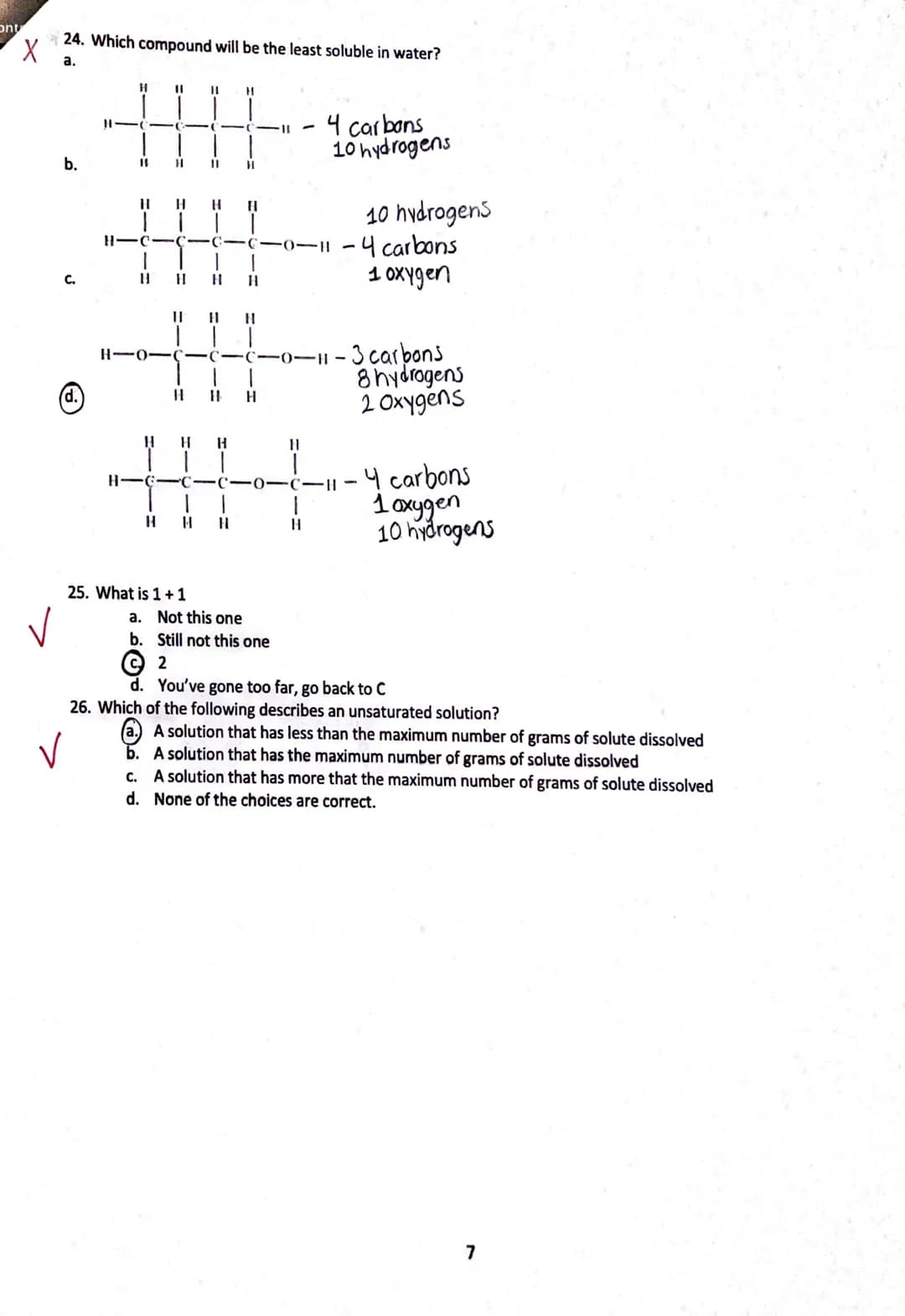 Multiple Choice (78 pts)
1. What is the formula weight of KCI? K = 39.0989
✓
74.55 amu
Cl=35.4539
TOTAL: 14.55g
b.
66.42 amu
c. 36.00 amu
d.