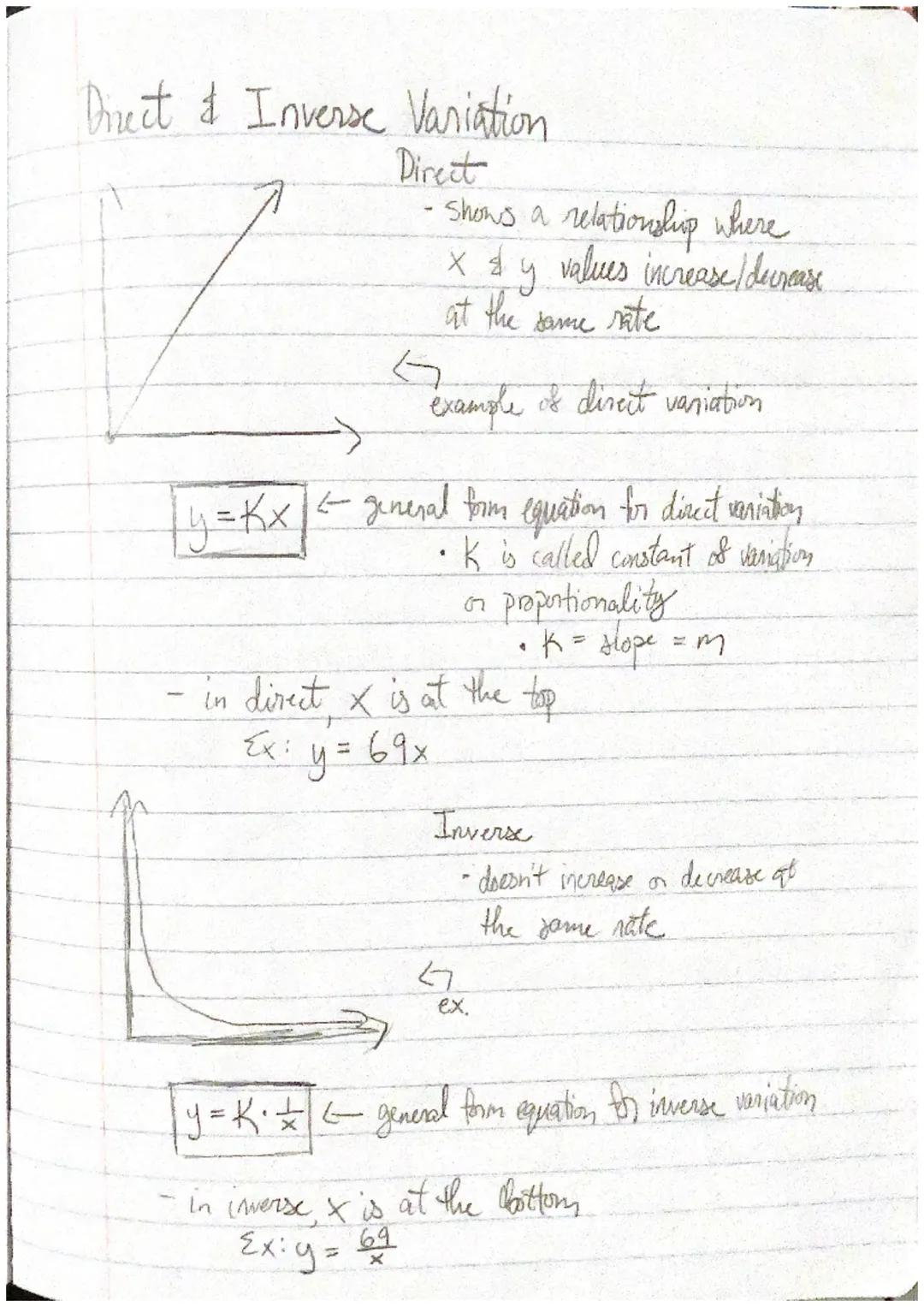 Direct and Inverse Variation