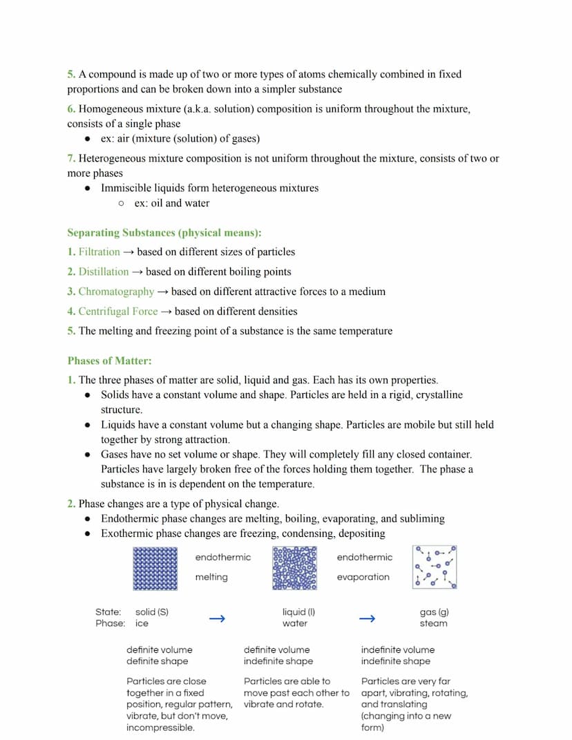 Element
Pure
substance
Matter
Compound
Matter
Homogeneous
mixture
Mixture
Heterogeneous
mixture
1. The proportions of components in a mixtur