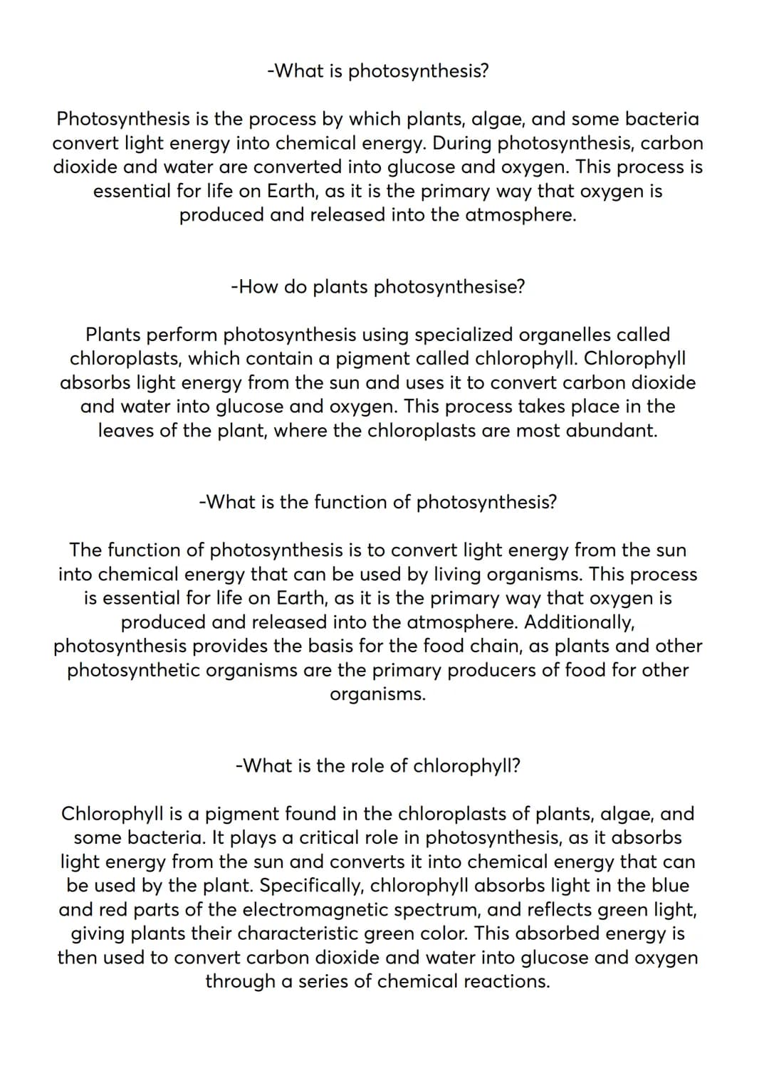 Photosynthesis
some questions about photosynthesis and the answers
to these, I hope it helps you -What is photosynthesis?
Photosynthesis is 