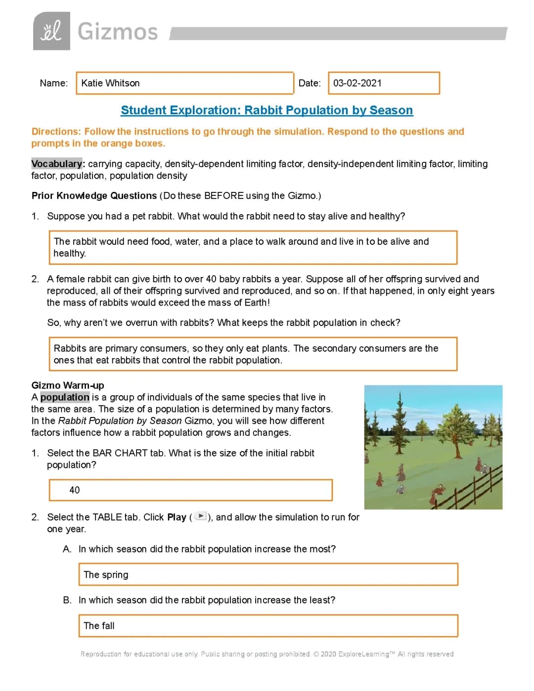 Population Gizmo Lab 