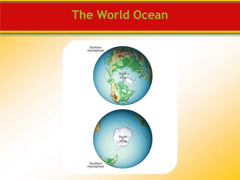 Chapter
14
The Ocean Floor 14.1 The Vast World Ocean
The Blue Planet
Nearly 71 percent of Earth's surface is
covered by the global ocean.
Oc