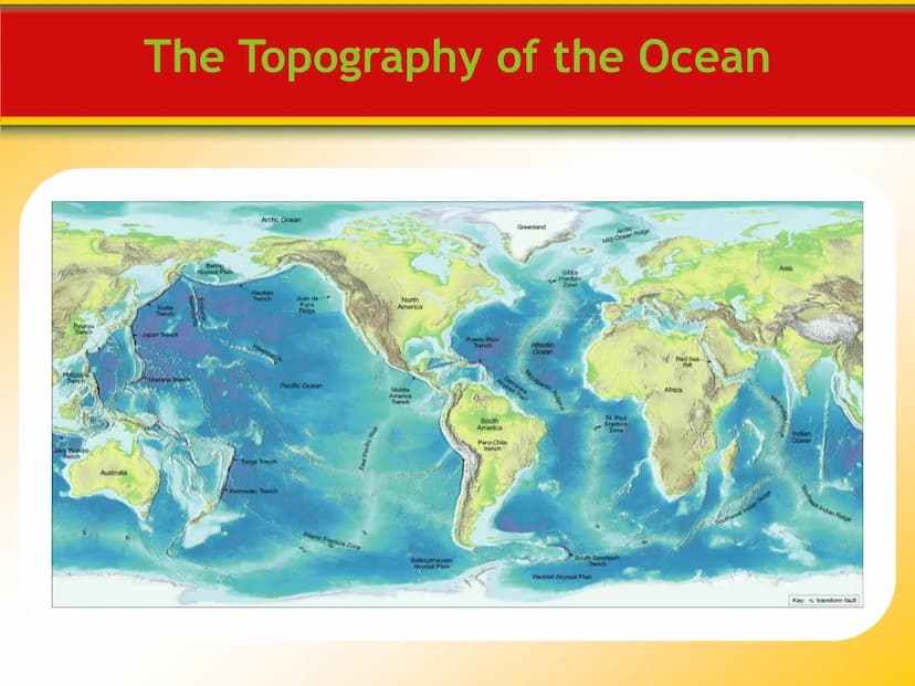 Chapter
14
The Ocean Floor 14.1 The Vast World Ocean
The Blue Planet
Nearly 71 percent of Earth's surface is
covered by the global ocean.
Oc