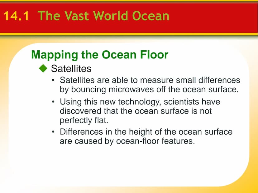 Chapter
14
The Ocean Floor 14.1 The Vast World Ocean
The Blue Planet
Nearly 71 percent of Earth's surface is
covered by the global ocean.
Oc