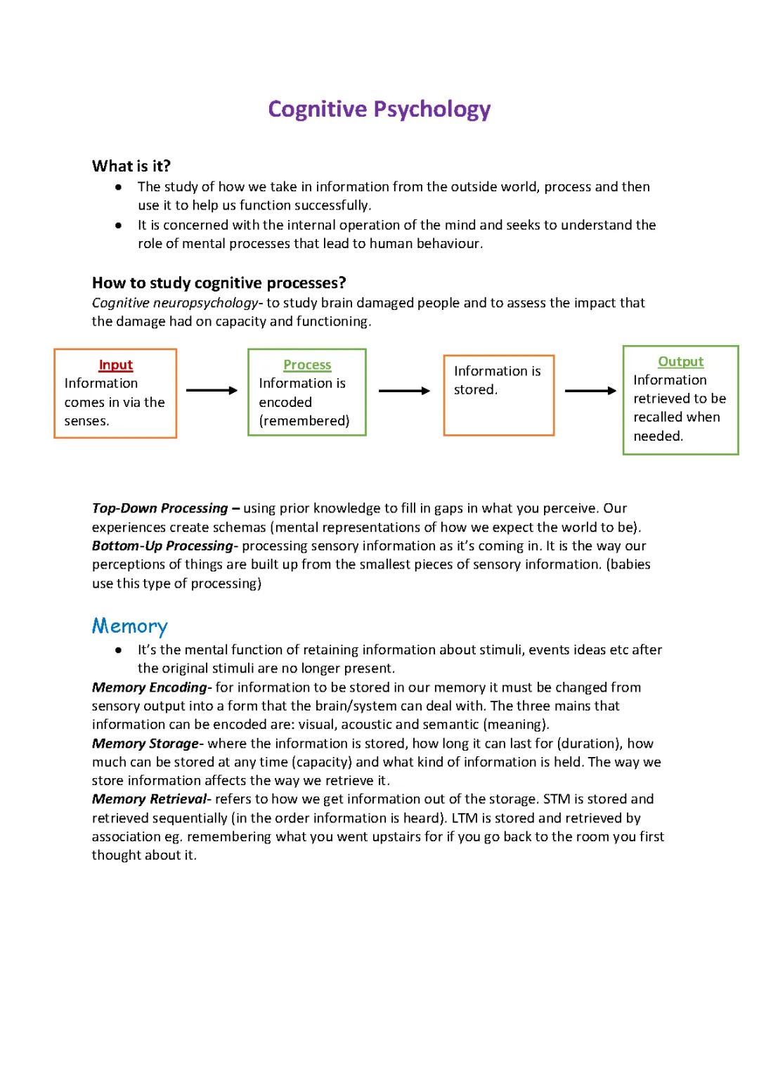 Cognitive Psychology