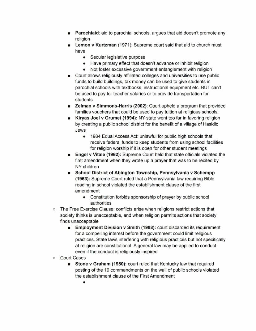 ●
●
●
AP Gov Notes: Unit 3 Amendments
Bill of Rights: ensures basic liberties like freedom of speech and religion, protection
against arbitr
