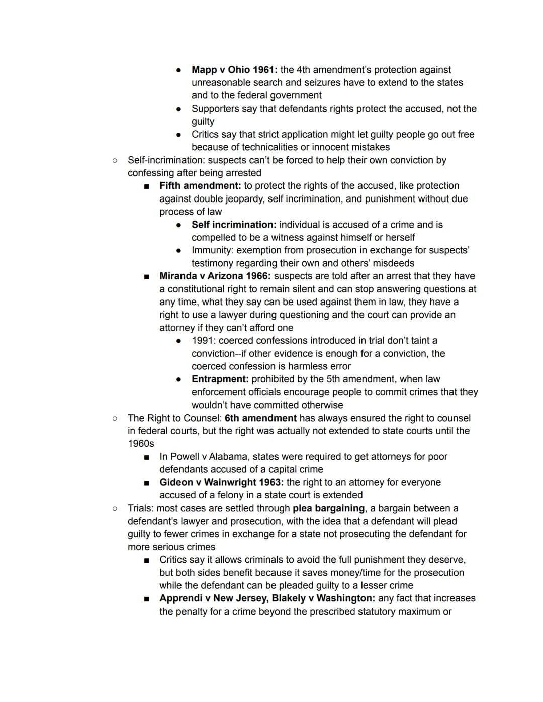●
●
●
AP Gov Notes: Unit 3 Amendments
Bill of Rights: ensures basic liberties like freedom of speech and religion, protection
against arbitr