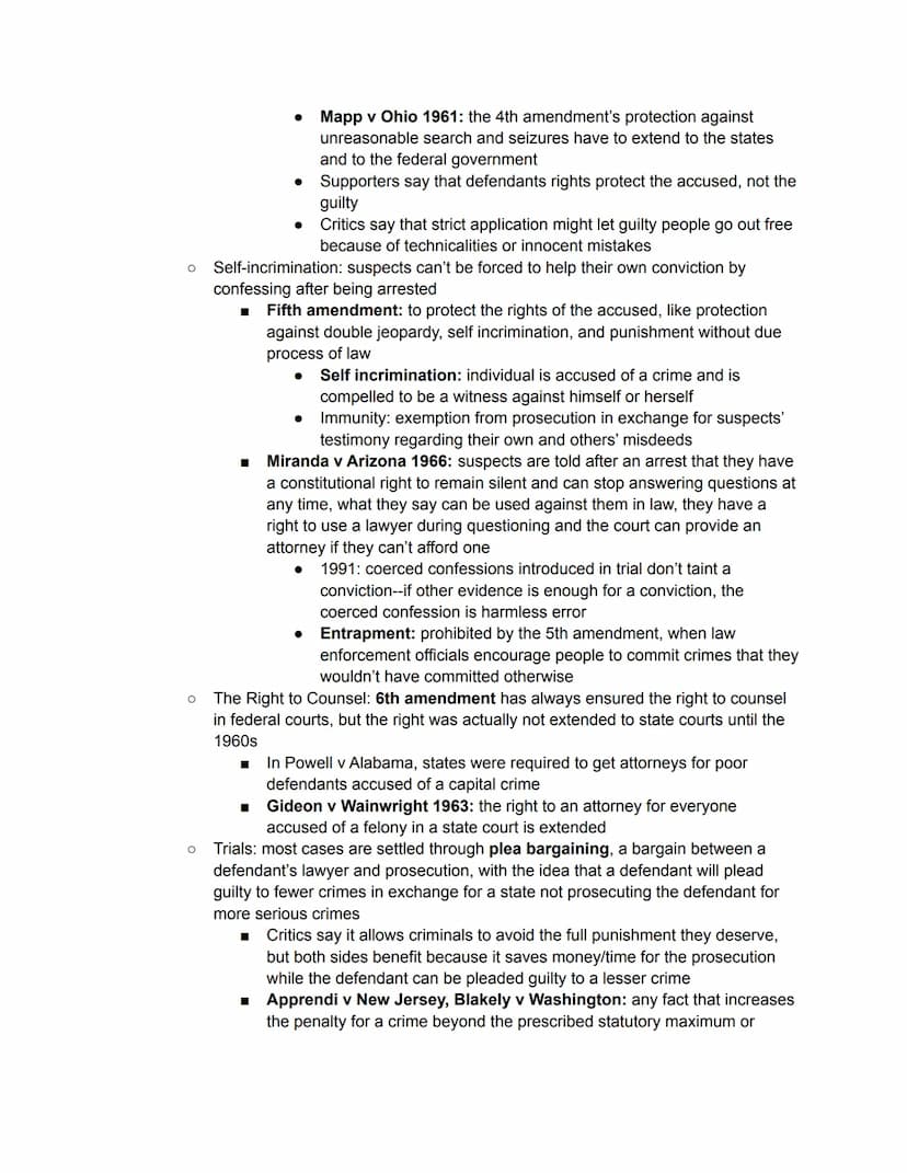 ●
●
●
AP Gov Notes: Unit 3 Amendments
Bill of Rights: ensures basic liberties like freedom of speech and religion, protection
against arbitr